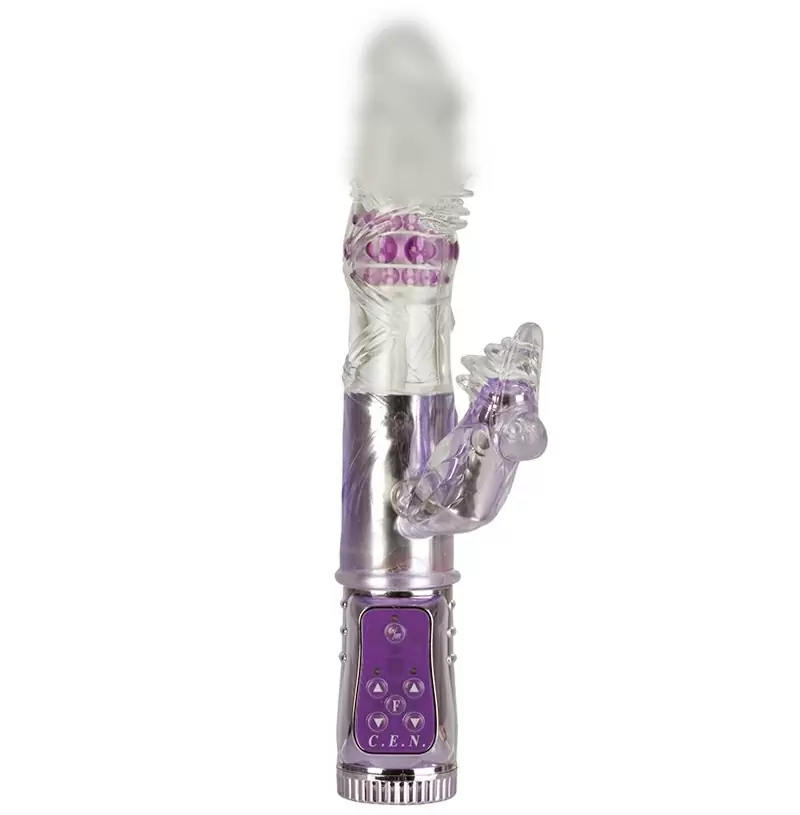 Хай-Тек вибромассажер The White Stork с ротацией – фиолетовый