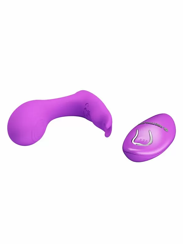 Носимый вибратор Pretty Love Idabelle, 10,1 см, 12 режимов, с пультом Д/У, силикон, фиолетовый