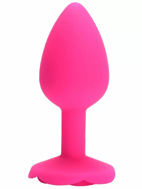 Анальная пробка Kanikule, с ограничителем в форме розочки, размер S, розовая
