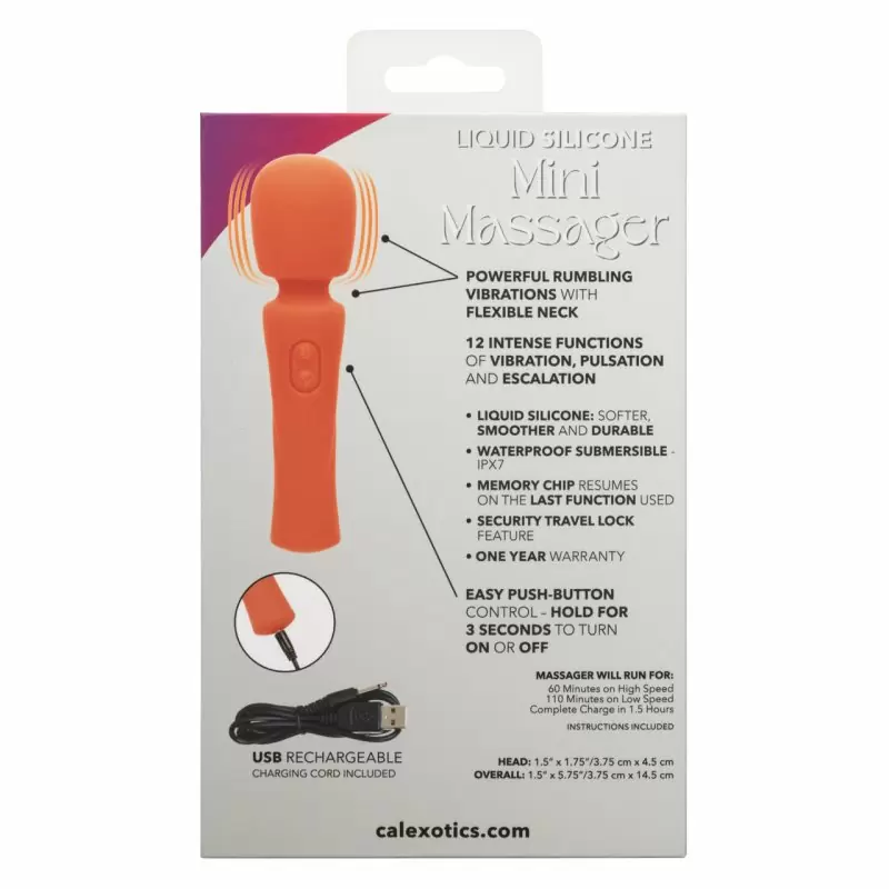 Компактный вибратор-ванд Stella Mini Massager, 14,5 см, силикон, оранжевый