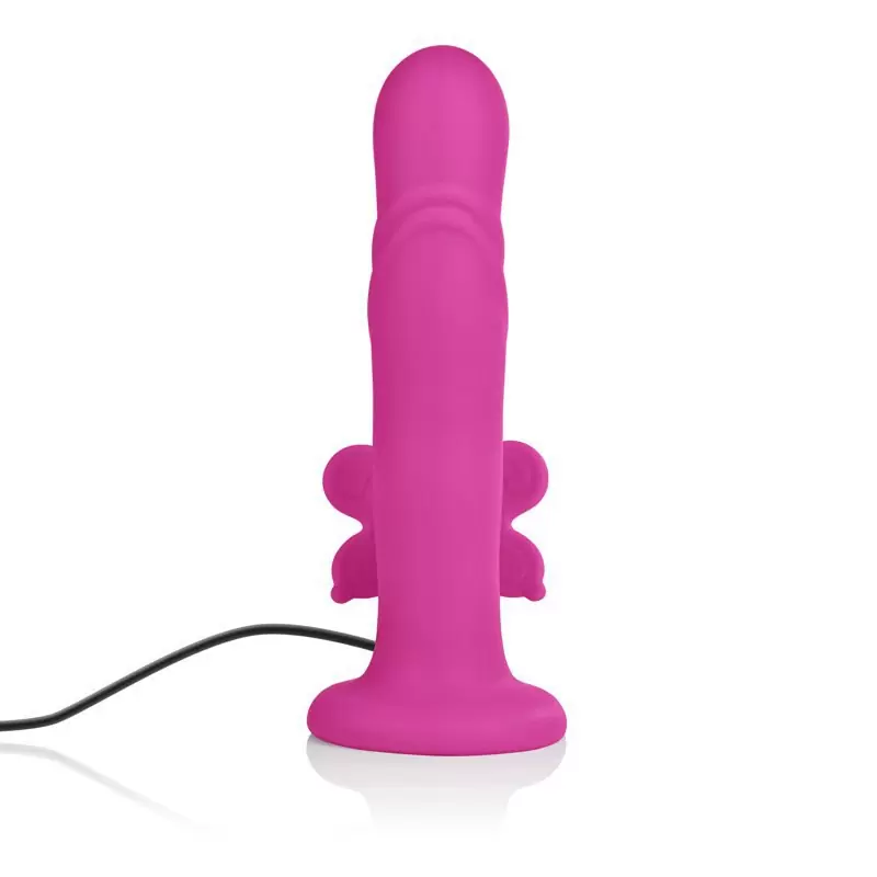 Вибратор Love Rider Butterfly Lovers с клиторальным стимулятором в форме бабочки – розовый