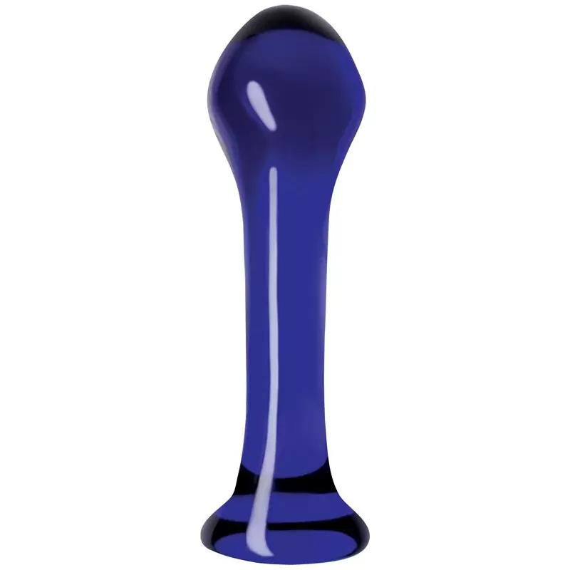 Анальный стимулятор из стекла Crystal Droplets – голубой