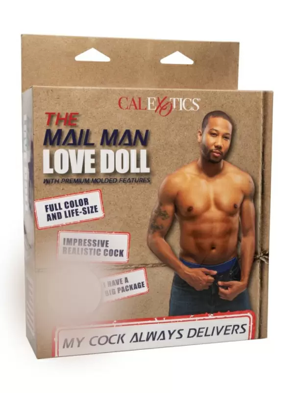 Надувная секс-кукла с фаллосом THE MAIL MAN LOVE DOLL, ПВХ, коричневый