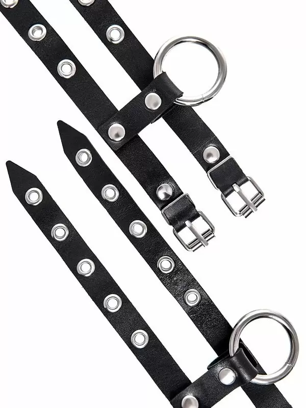 Наручники Pecado BDSM, однослойные, из двух ремешков, натуральная кожа, черные