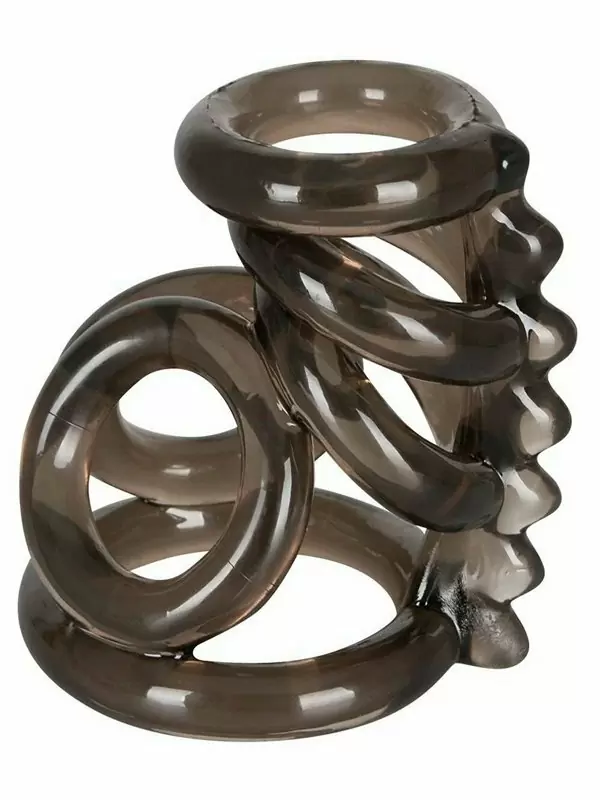 Эластичная насадка на пенис и мошонку Orion Penis Hodenring, с гребнем, 7 см, ТПЕ, черный