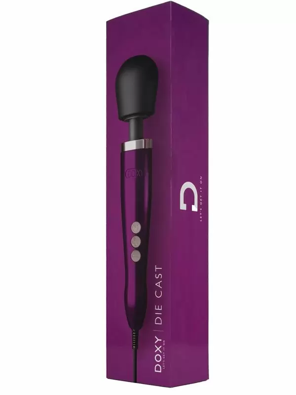 Мощный вибратор Doxy Die Cast, 37 см, силикон, фиолетовый