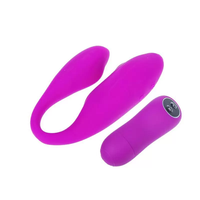 Водонепроницаемый вибромассажер для двоих Bernie с дистанционным пультом – малиновый