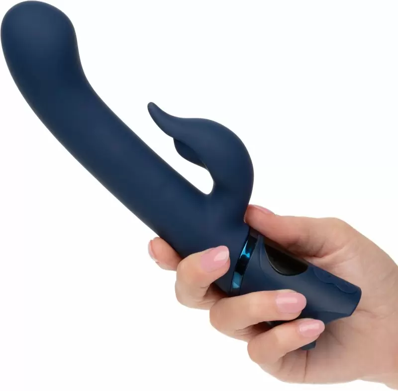 Изогнутый вибратор-кролик ORGASMATRON DIGTL G-TSR, 22.2 см, силикон, синий