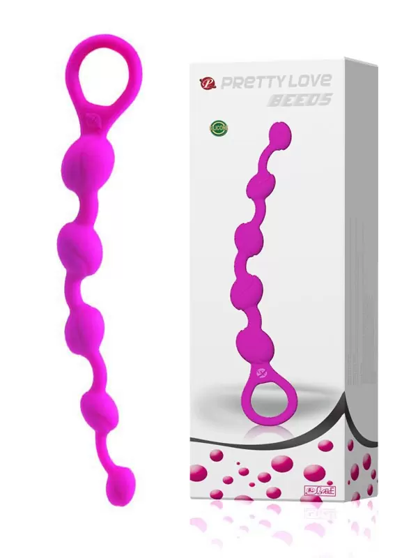 Красивая анальная цепочка Beeds – розовый 