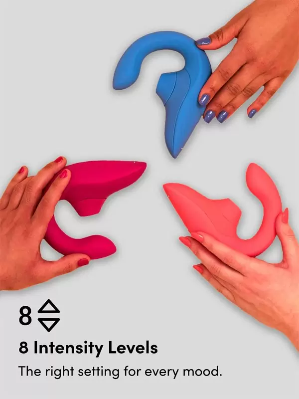 Компактный вибратор-кролик Womanizer Blend с бесконтактной клиторальной стимуляцией, 13,8 см, малиновый