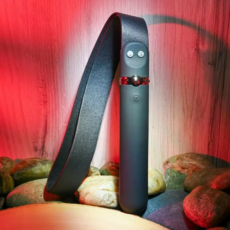 Мультискоростной вибратор с ремешком Spank Me Vibe, черный