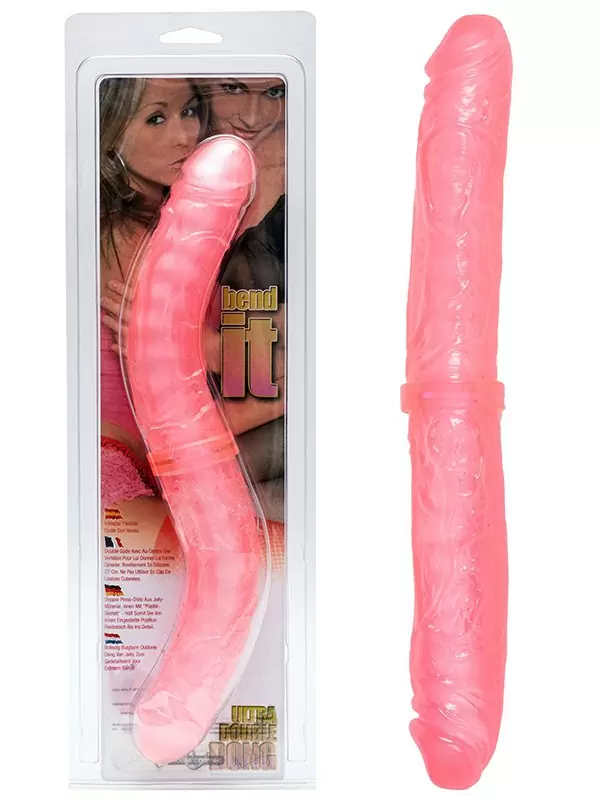 Двухсторонний фаллоимитатор Bend-It Double Dong с хребтом – розовый