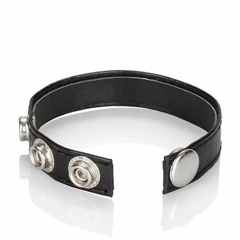 Кожаное кольцо на пенис 3-Snap Ring – черный