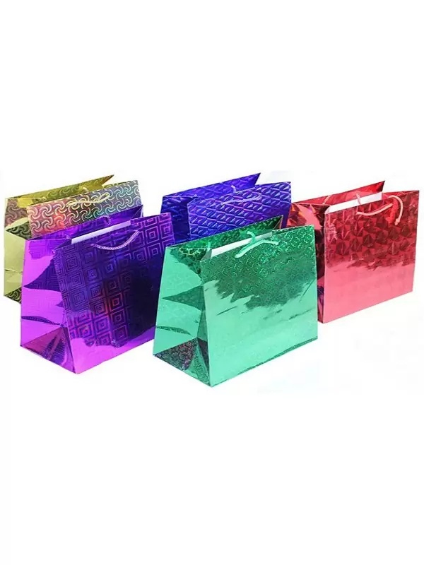 Голографический подарочный пакет (327*264*136)