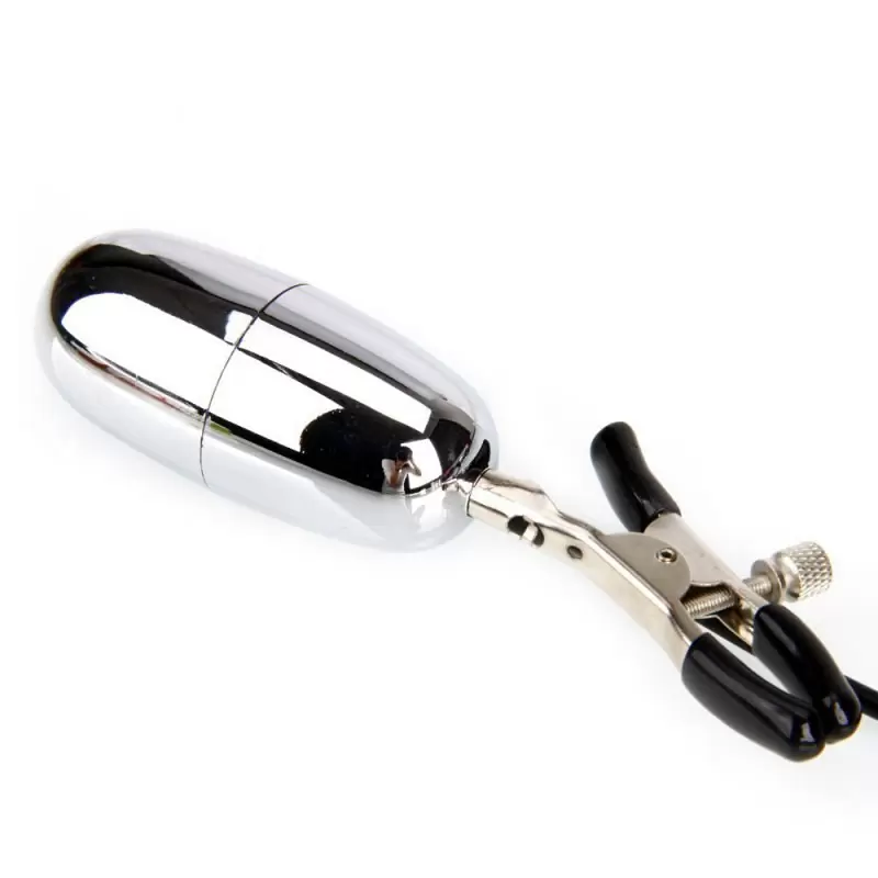 Виброзажимы на соски с пультом управления Flirt – серебристый