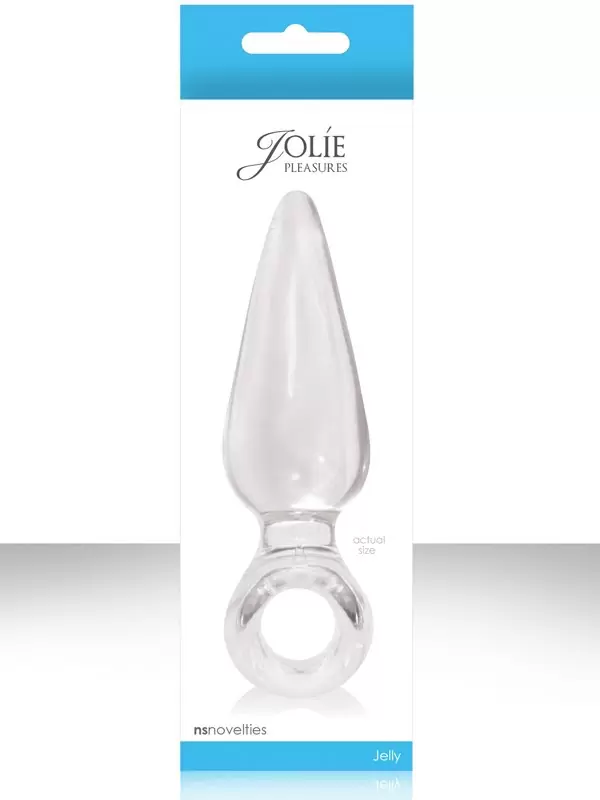 Анальная пробка большая с кольцом Jolie Pleasures - Clear