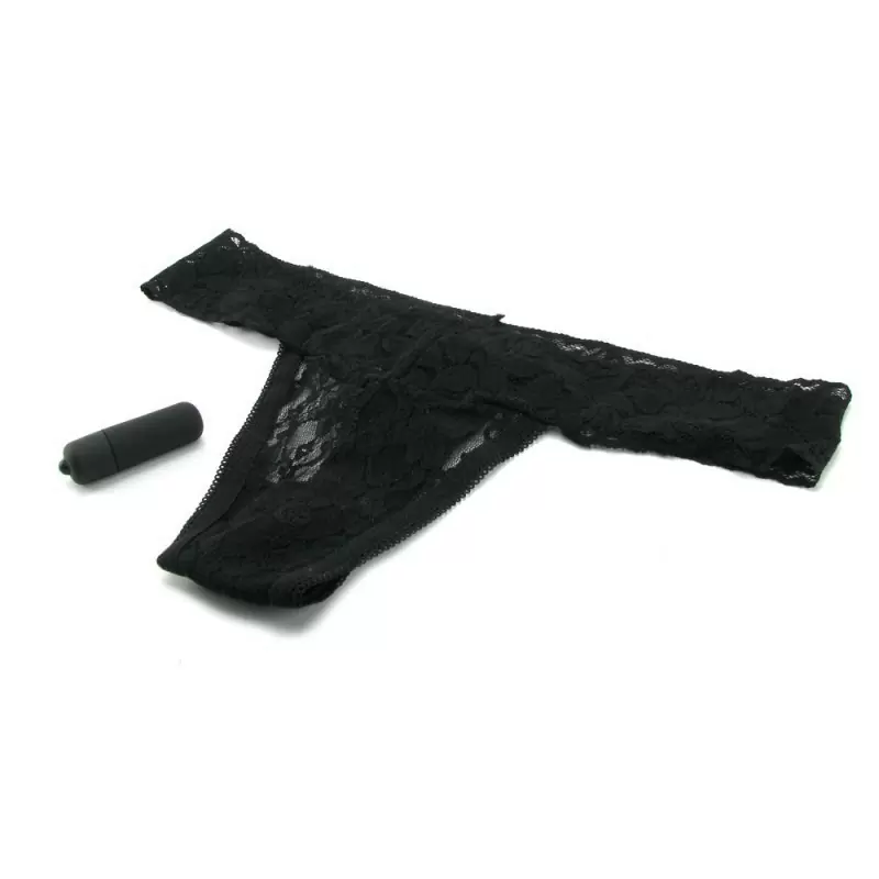 Трусики с вибрацией Hanky Spank Me – черный