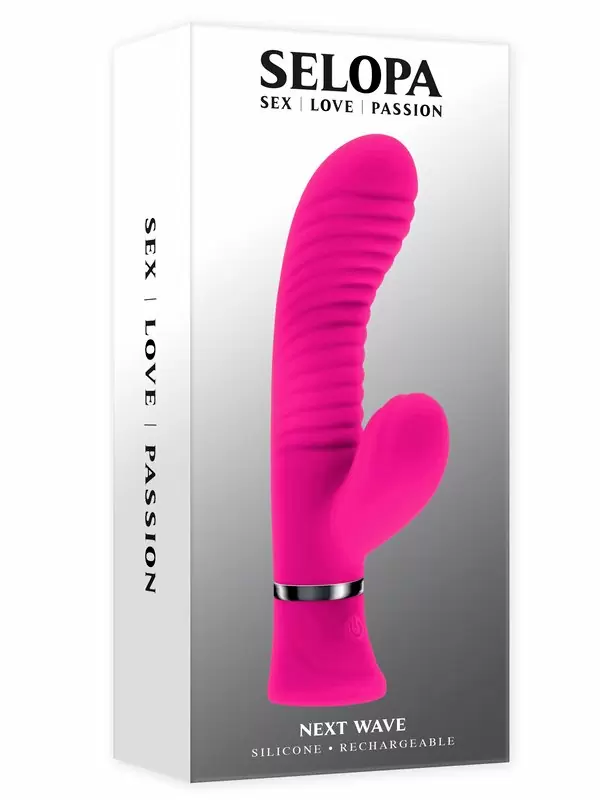 Ребристый вибратор-кролик Evolved  Next Wave, 16,4 см, 10 режимов, силикон, розовый