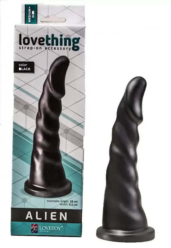 Универсальная насадка для страпона Lovething Alien – черный