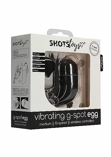 Виброяйцо для стимуляции точки G с пультом управления Medium Wireless Vibrating G-Spot Egg (Черный)