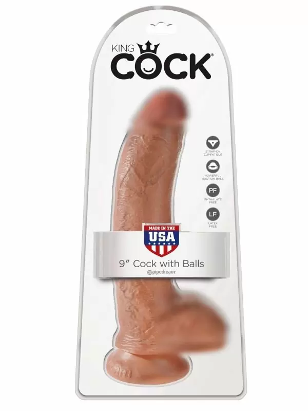 Реалистичный фаллоимитатор Pipedream King Cock 9 Cock with Balls, с мошонкой, 23 см, диаметр 5,1 см, телесный