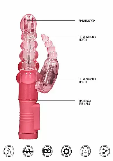 Вибратор кролик Rotating Bubbles - Pink