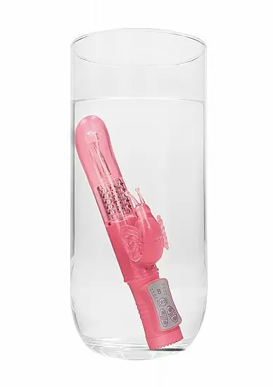 ВИБРАТОР КРОЛИК ROTATING BUTTERFLY - розовый