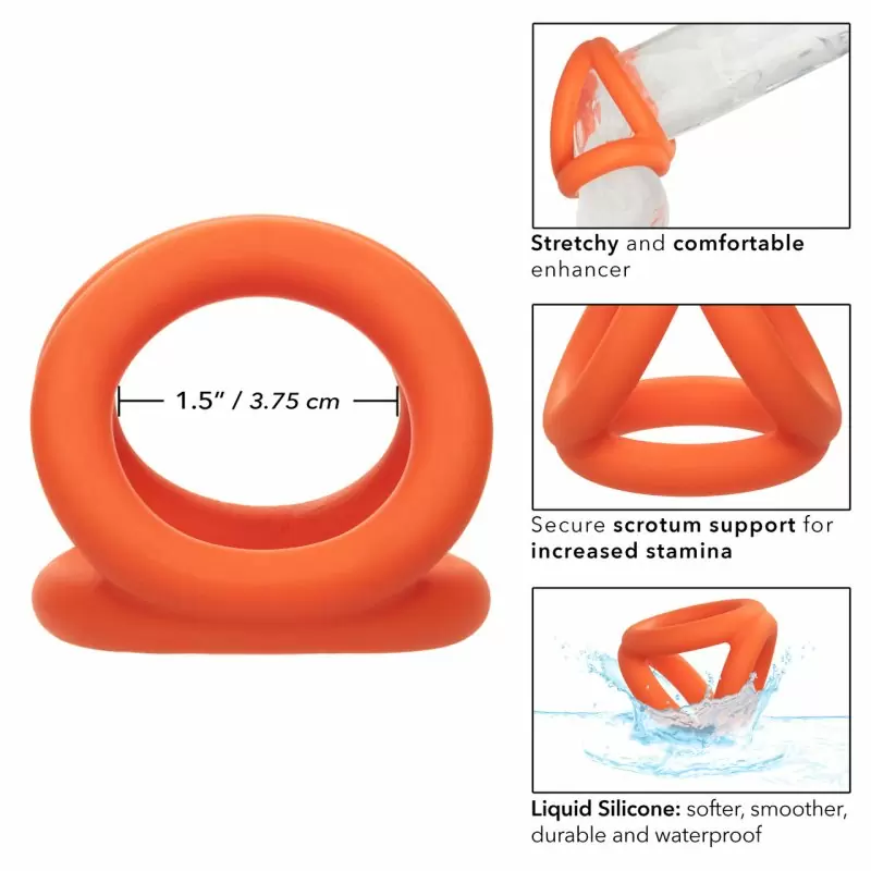 Тройное эрекционное кольцо из жидкого силикона Alpha Liquid Silicone Tri-Ring