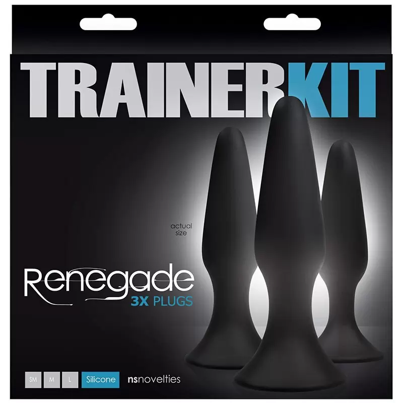 Набор из 3-х анальных пробок Renegade  Sliders на присоске – черный