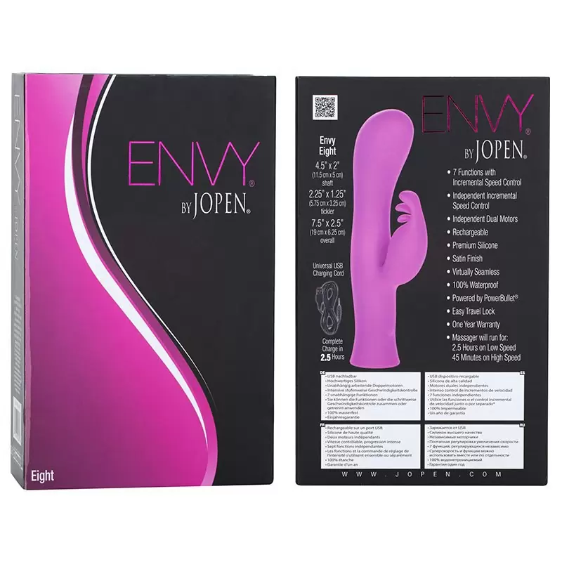Вибромассажер Envy by Jopen - Eight со стимуляцией клитора – розовый