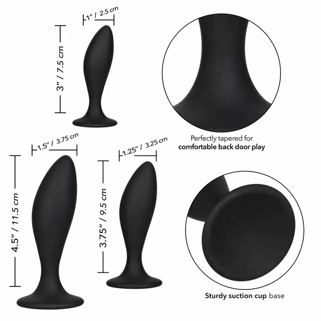 Набор из трех анальных пробок Silicone Curve Anal Kit