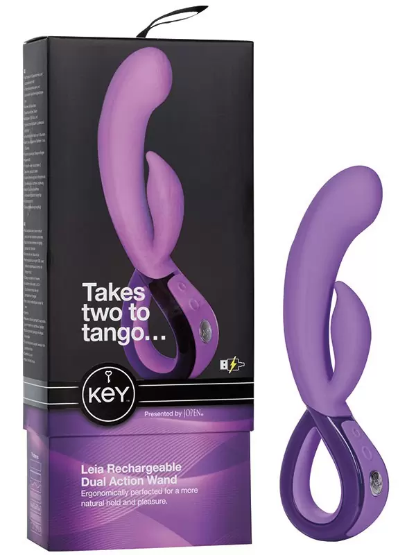 Вибромассажер Leia со стимулятором клитора – фиолетовый