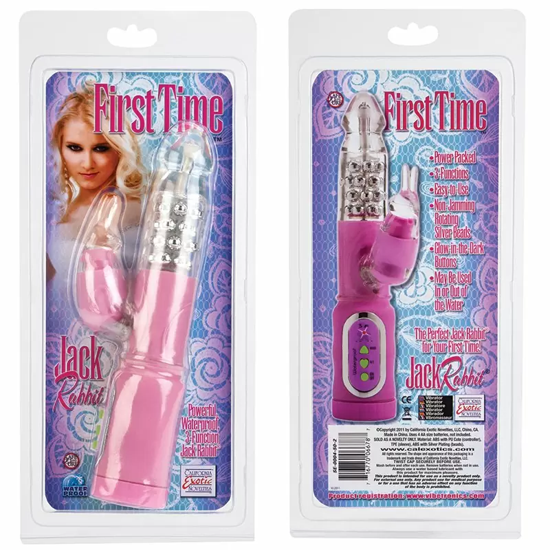 Хай-тек вибратор-кролик California Exotic Novelties First Time Jack Rabbits — розовый, 23,5 см