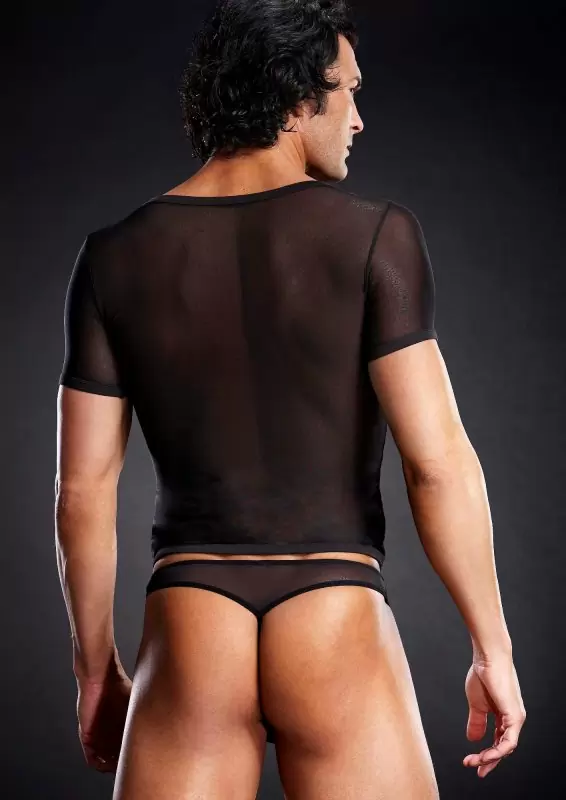 Черная футболка BlueLine из сетки – L/XL