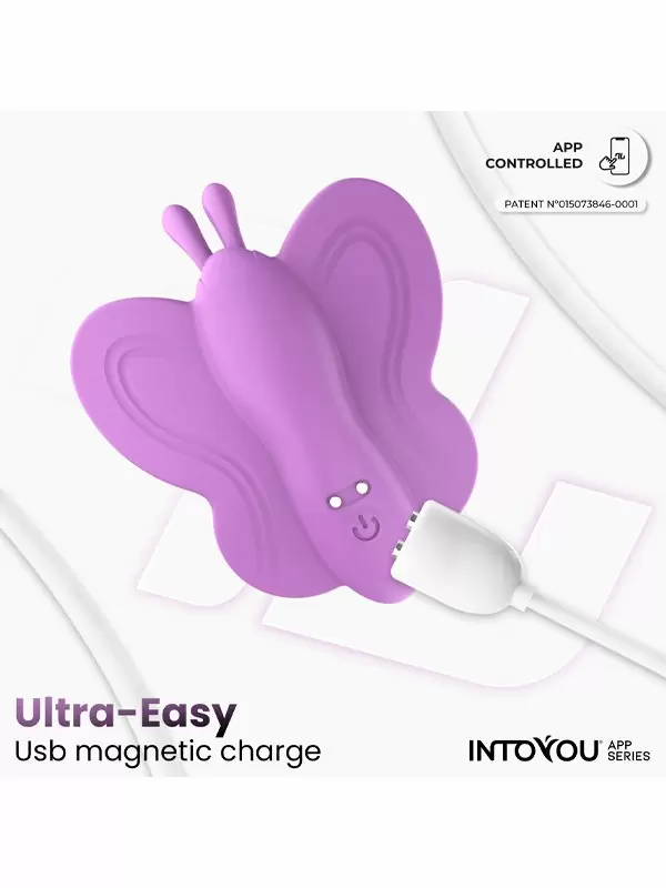 Носимый вибратор LoveCherry Wingy, 10 режимов, в форме бабочки, силикон, сиреневый