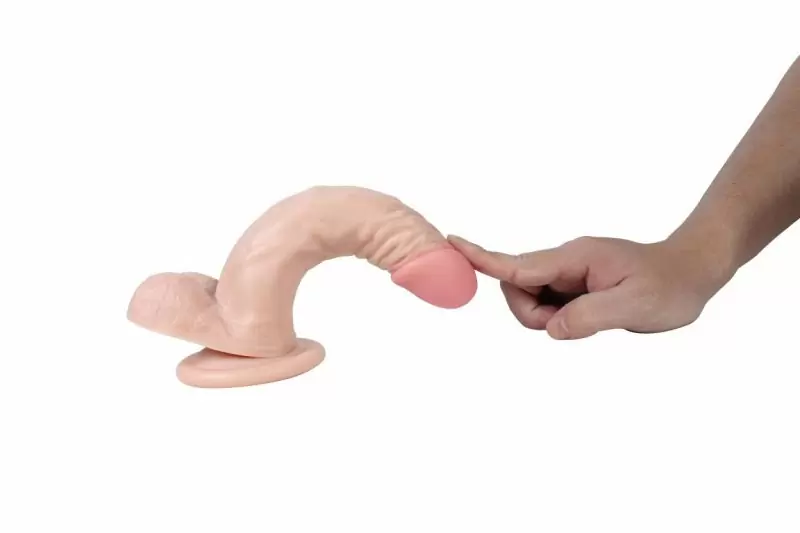 Реалистичный фаллоимитатор REAL, 21 см, с мошонкой, с трусиками для страпона, ПВХ, телесный