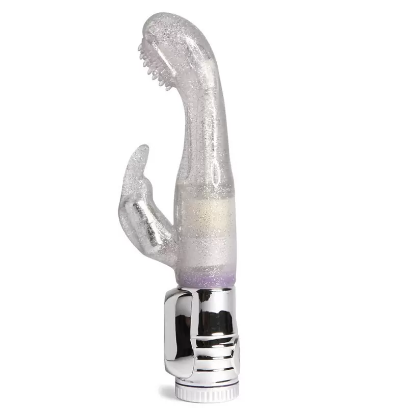 Высокотехнологичный вибромассажер Rotating G-Spot Rabbit с клиторальным стимулятором – прозрачный