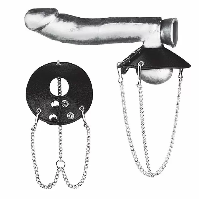 Болстретчер-парашют из экокожи с цепочками Blueline – чёрный        