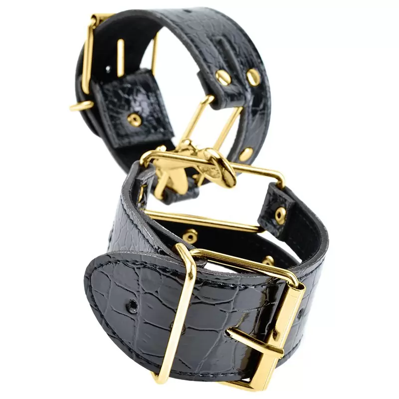 Наручники Fetish Fantasy Gold черные с золотом