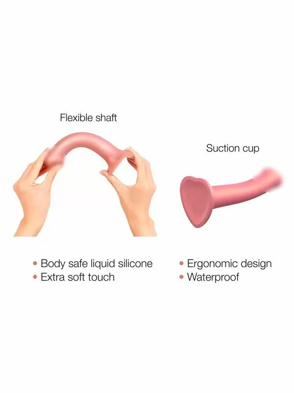 Реалистичный фаллоимитатор Strap-On-Me Mono Density Dildo Metallic Shine, 16 см, силикон, розовый