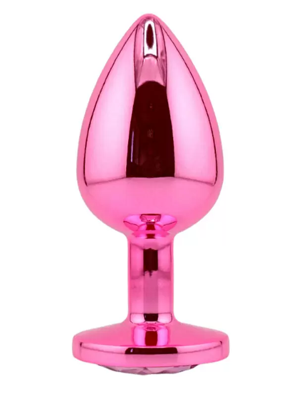 Розовая алюминиевая анальная пробка Large