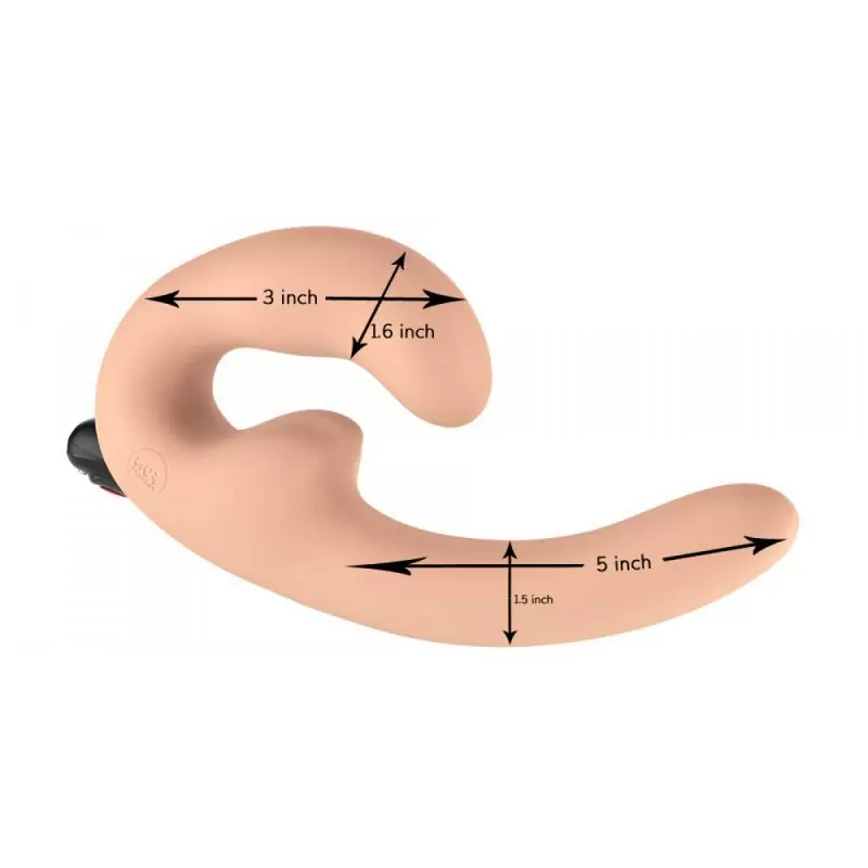 Анатомический страпон Fun Factory Sharevibe, безремневой, со съемной вибропулей, 22 см, бежевый