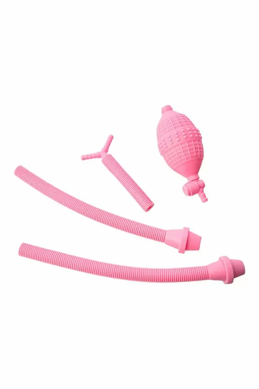 Вакуумная помпа для груди TOYFA с двумя чашечками - розовый