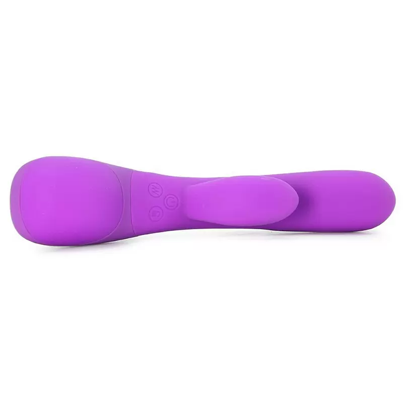Изогнутый вибратор-кролик Impress “g”, 21 см, 12 режимов, силикон,  фиолетовый