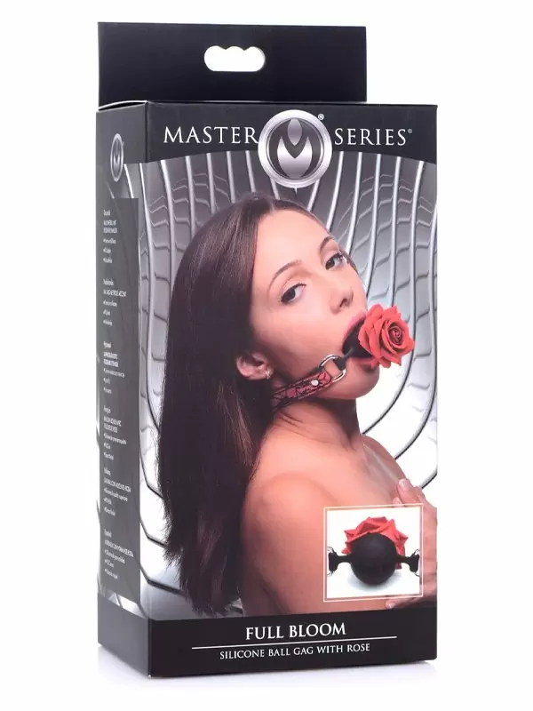 Элегантный кляп EDC Full Bloom, в форме розы, диаметр 4,3 см, силикон, красный с чёрным