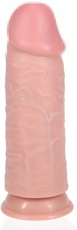 Реалистичный фаллоимитатор Shots Toys Extra Thick Straight without Balls, на присоске, с набухшими венами, 23 см х 7,6 см, ПВХ, телесный