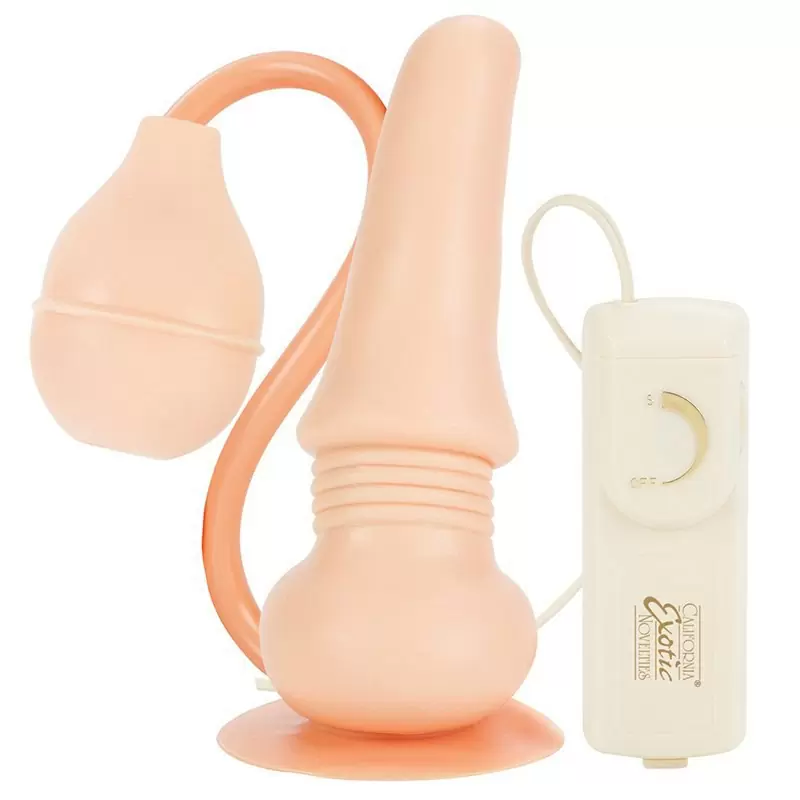 Анальная пробка Ejaculating Multi-Speed Butt Plug с вибрацией и эякуляцией – телесный