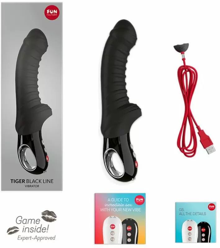 Рельефный вибратор Fun Factory Tiger Black Line для стимуляции точки G, 12 режимов, с функцией блокировки