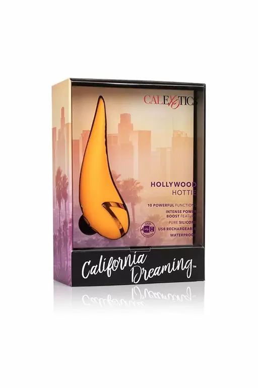 Мини-вибратор Hollywood Hottie с подвижным язычком - оранжевый