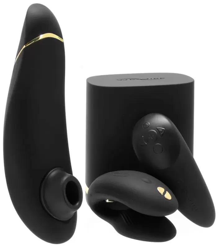 Набор Womanizer Golden Moments Collection: вакуумный стимулятор клитора Womanizer и вибратор для пар Chorus